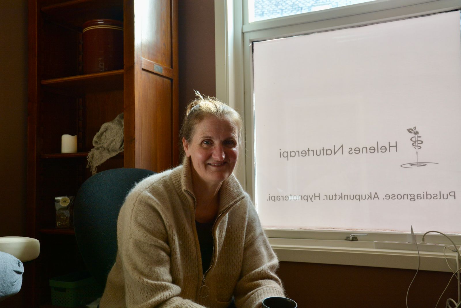 Helene i klinikken ODA Helene in her clinic